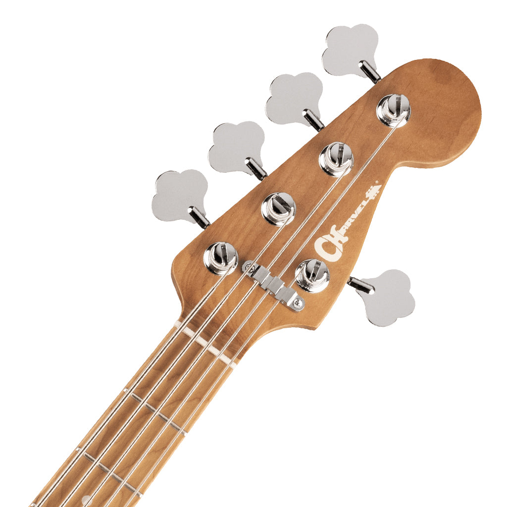 Charvel Pro-Mod San Dimas Bass PJ V, Caramelized Maple Fingerboard - Platinum Pearl