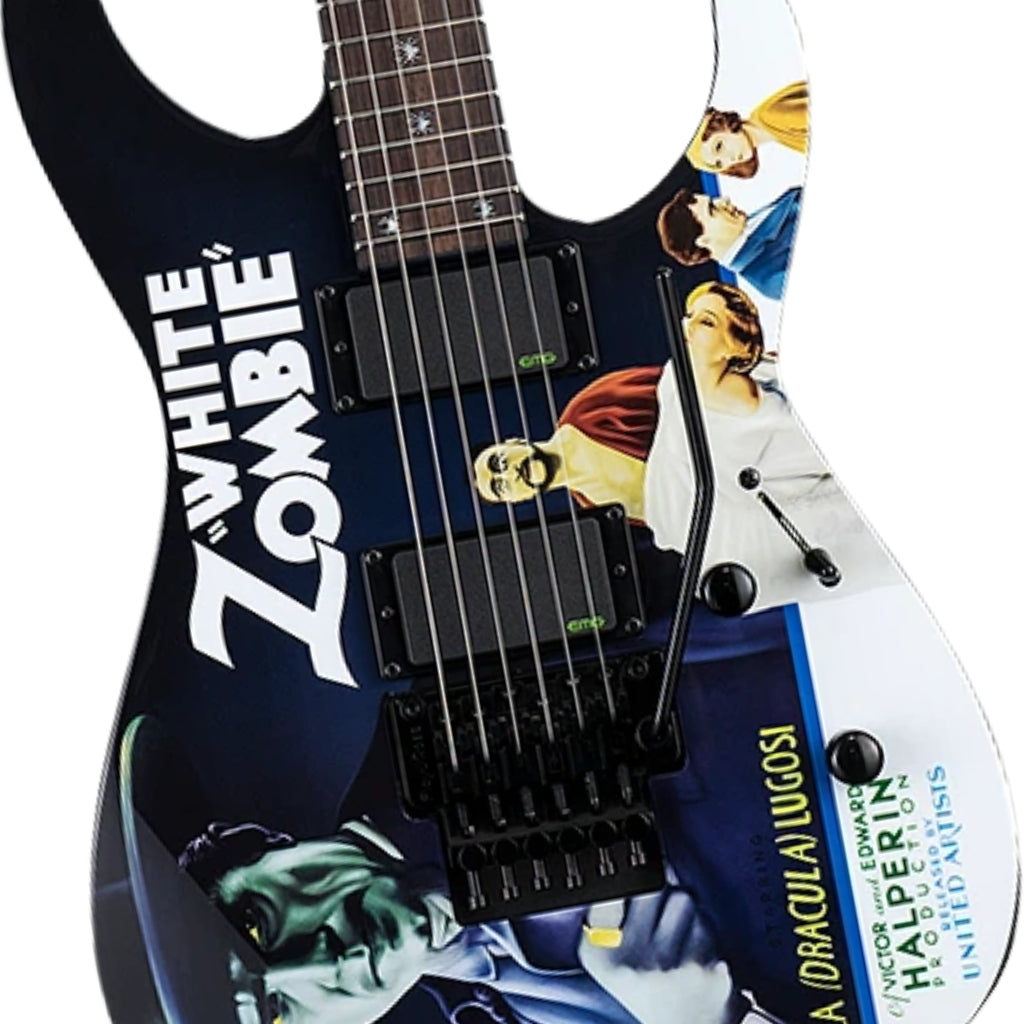 ESP LTD - Kirk Hammett Signature KH-WZ White Zombie Electric Guitar - Black with Graphic