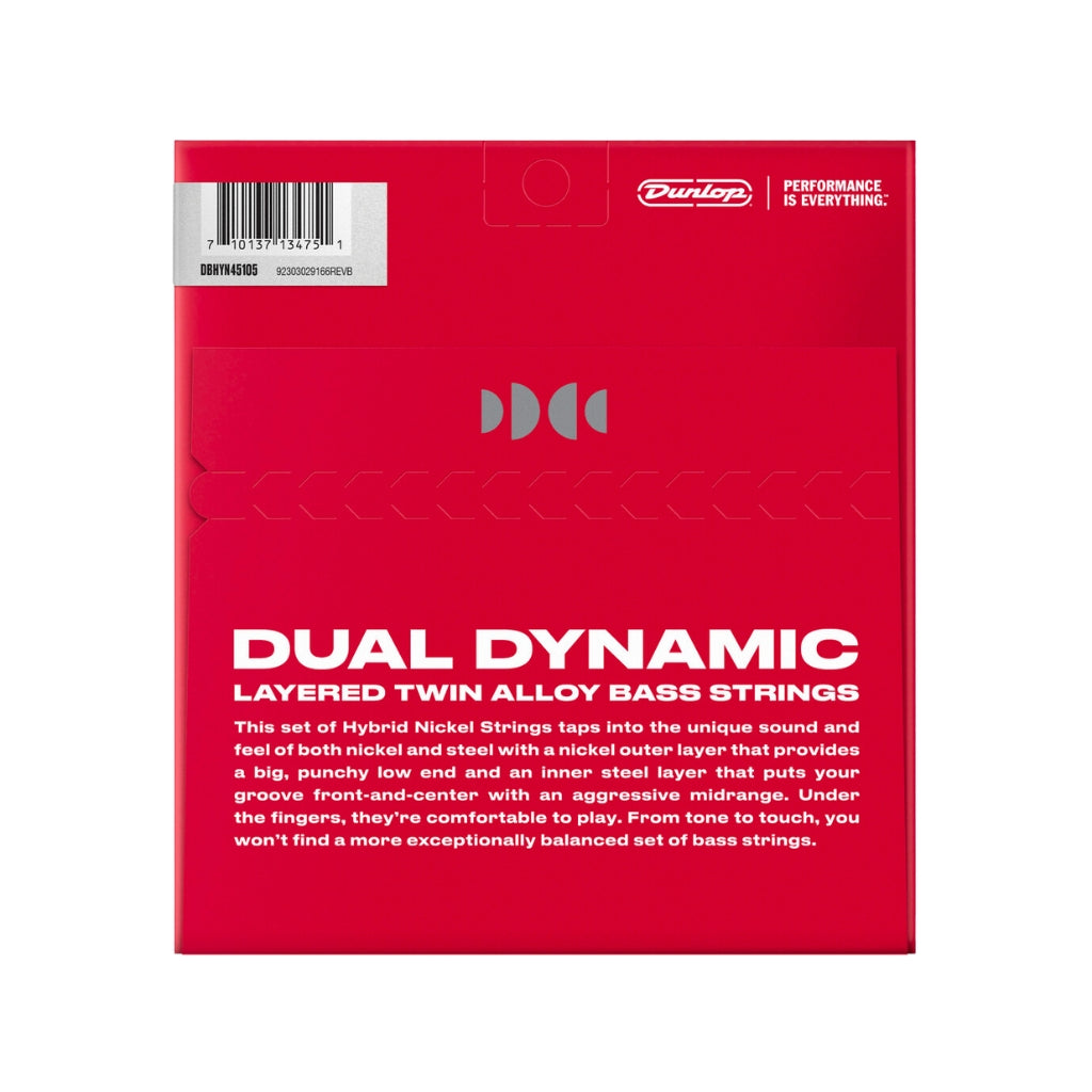 Dunlop - Hybrid Nickel Over Stainless Steel Bass Strings - 45-105