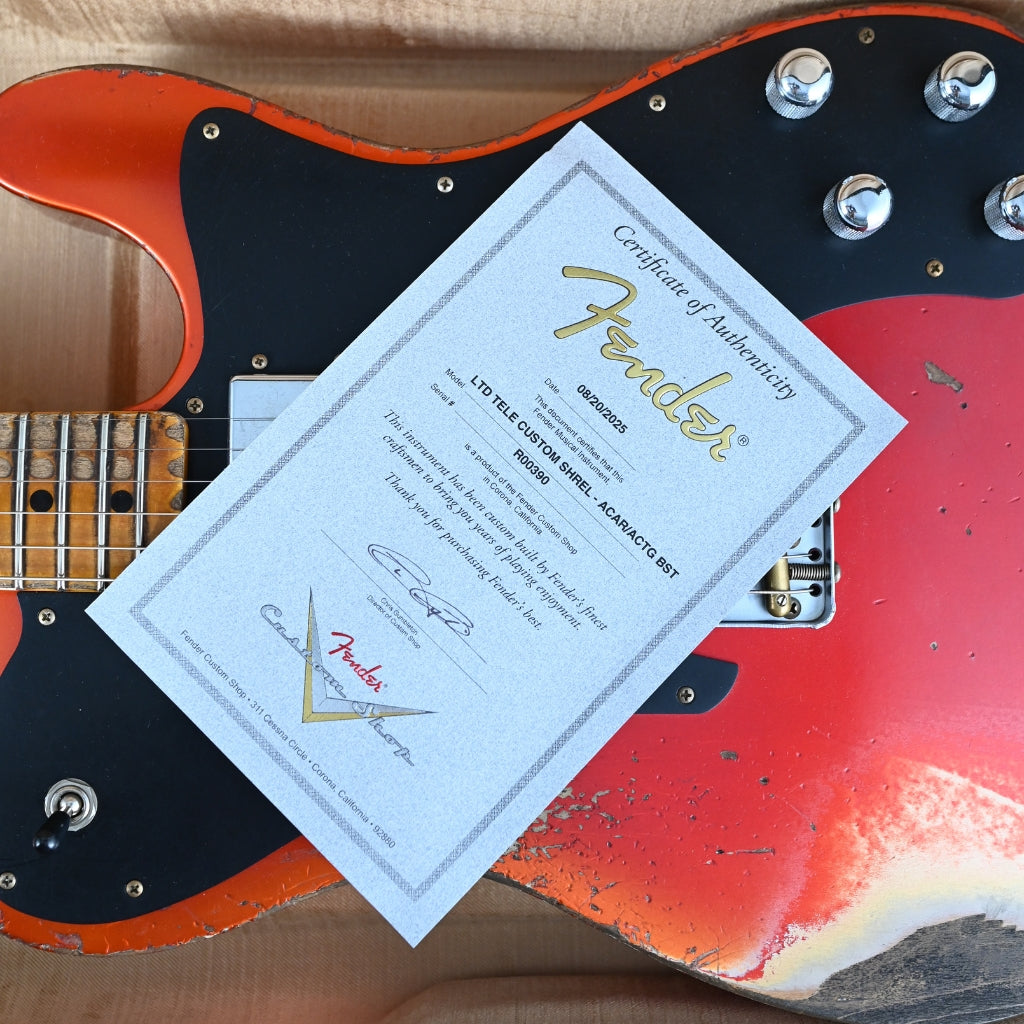Fender Custom Shop Limited Edition Telecaster Custom Super Heavy Relic - Aged Candy Apple Red with Aged Candy Tangerine Burst