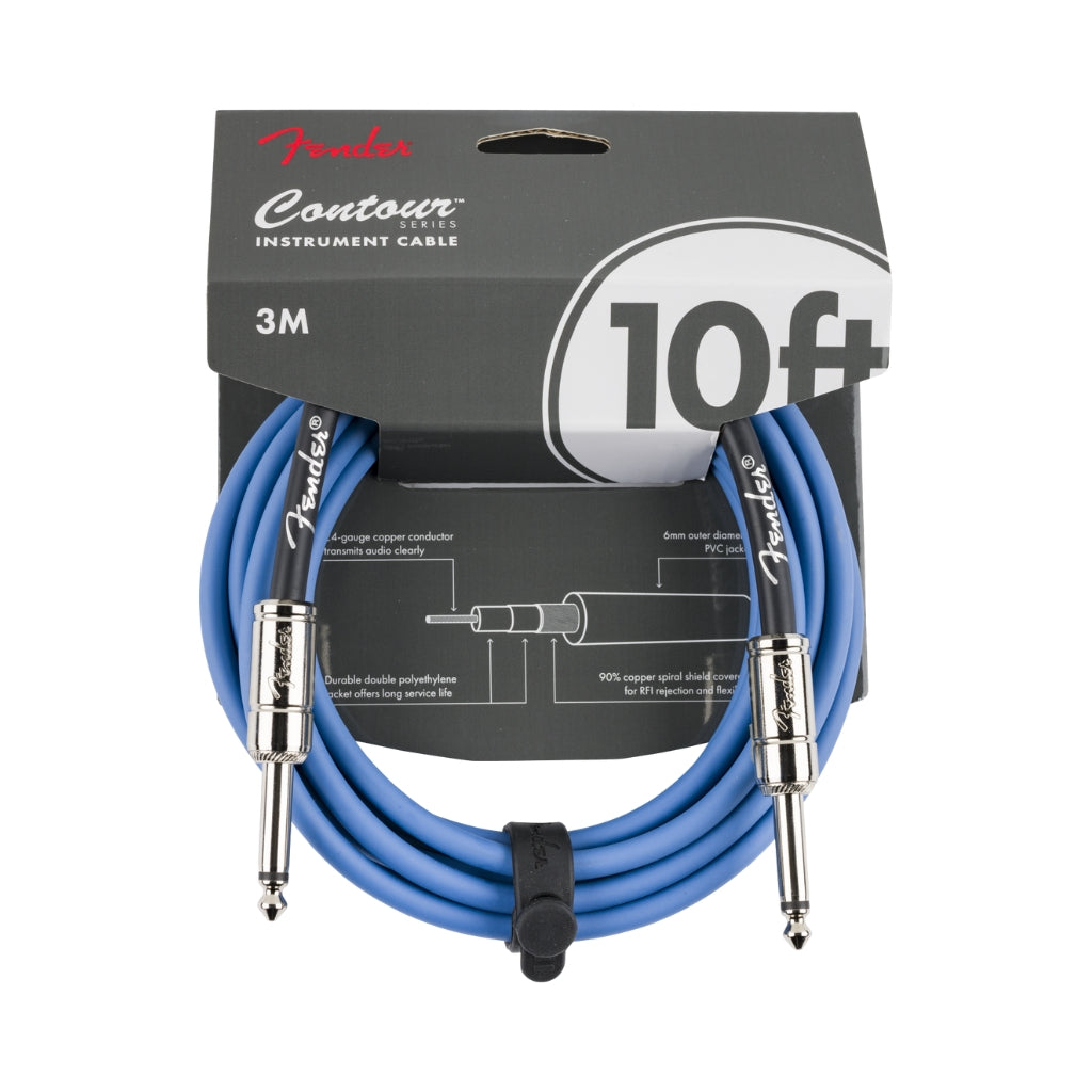 Fender - Contour Series Instrument Cable - Lake Placid Blue, 10 feet