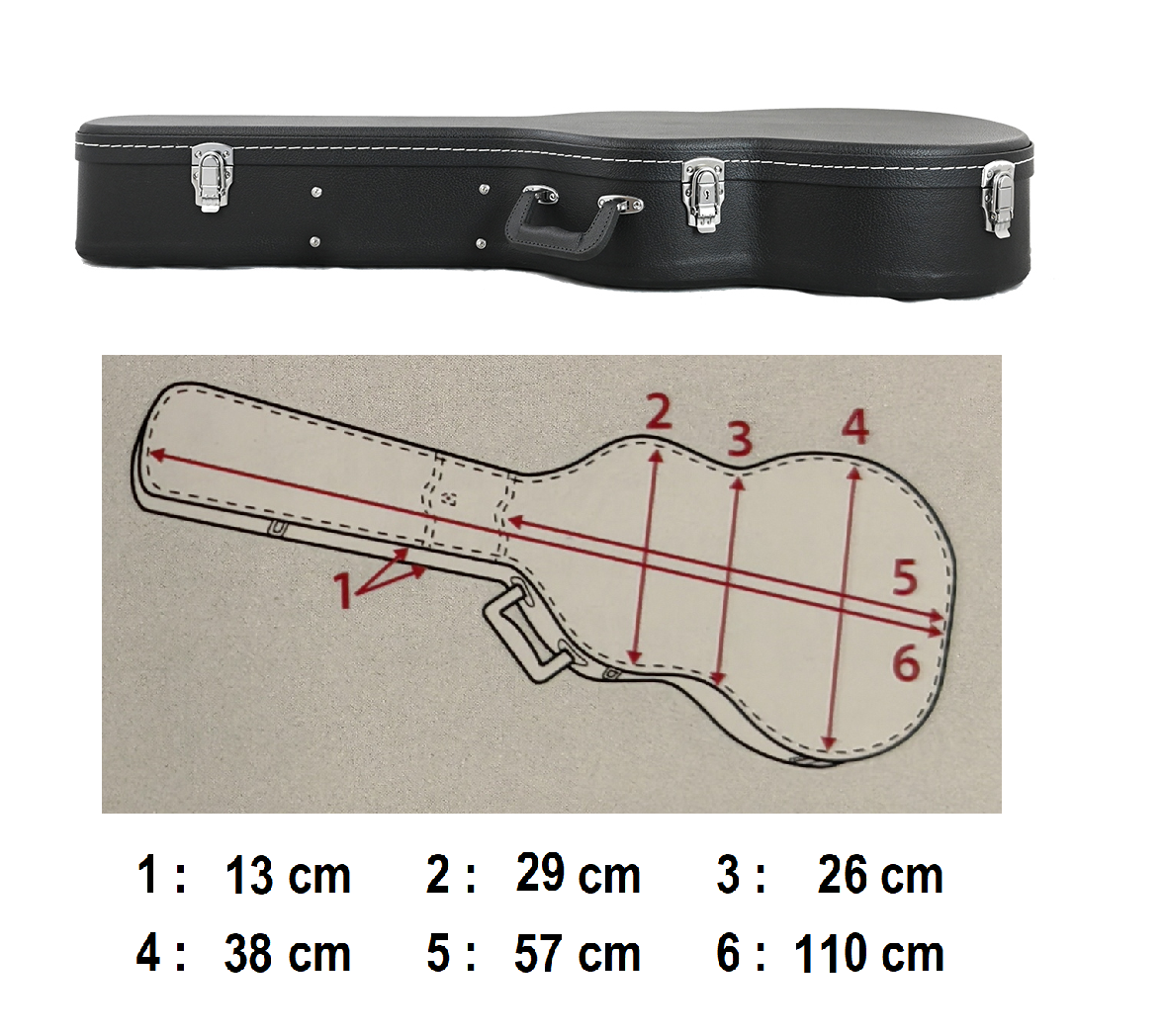 Nameless Dreadnought Guitar Case in Black Exterior with Black Velvet Interior.