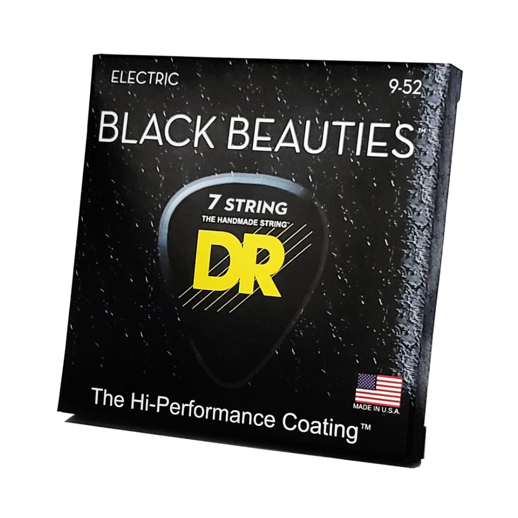 DR Black Beauties K3 Coated Electric Guitar Strings - 7-String Light 9-52 Guitar Strings Sky Music