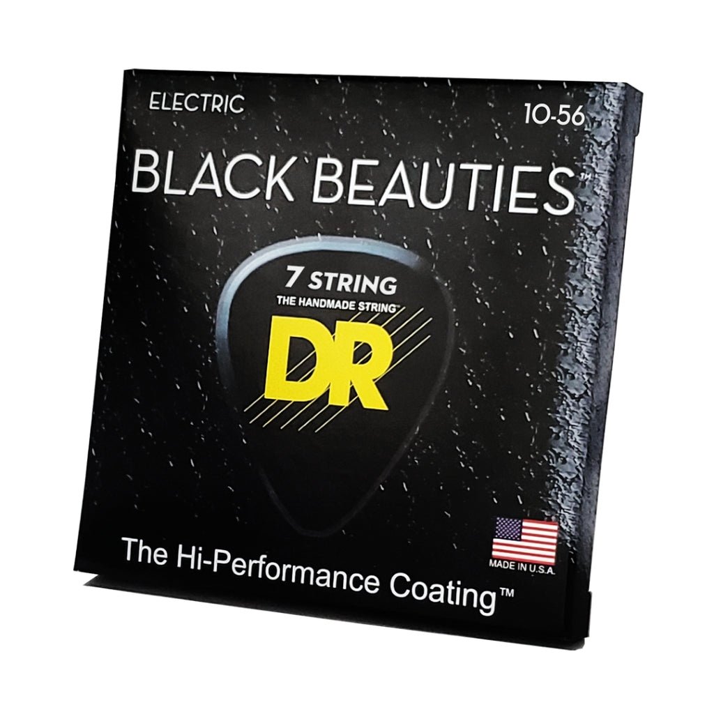 DR Black Beauties K3 Coated Electric Guitar Strings - 7-String Medium 10-56 Guitar Strings Sky Music