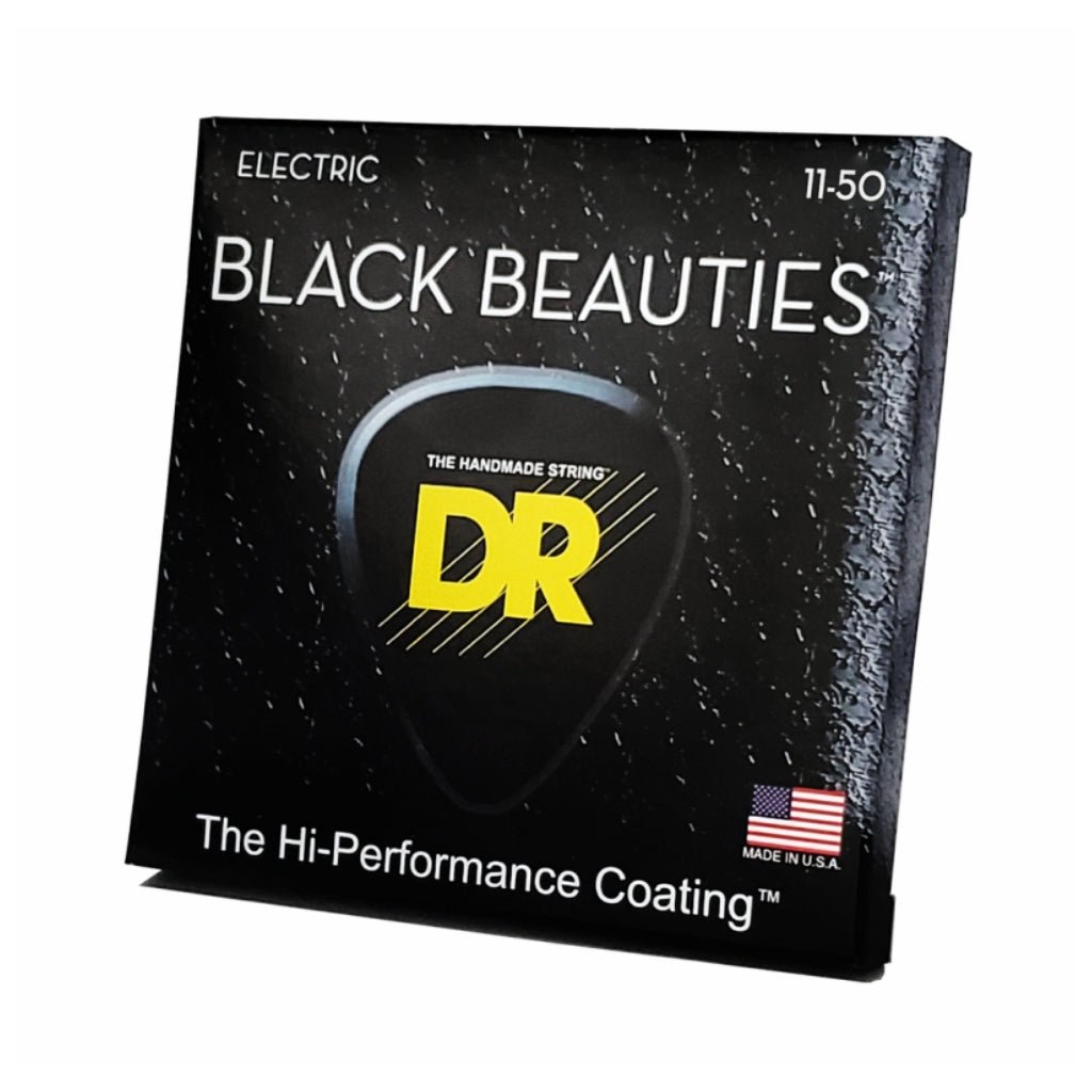 DR Black Beauties K3 Coated Electric Guitar Strings - Heavy 11-50 Guitar Strings Sky Music