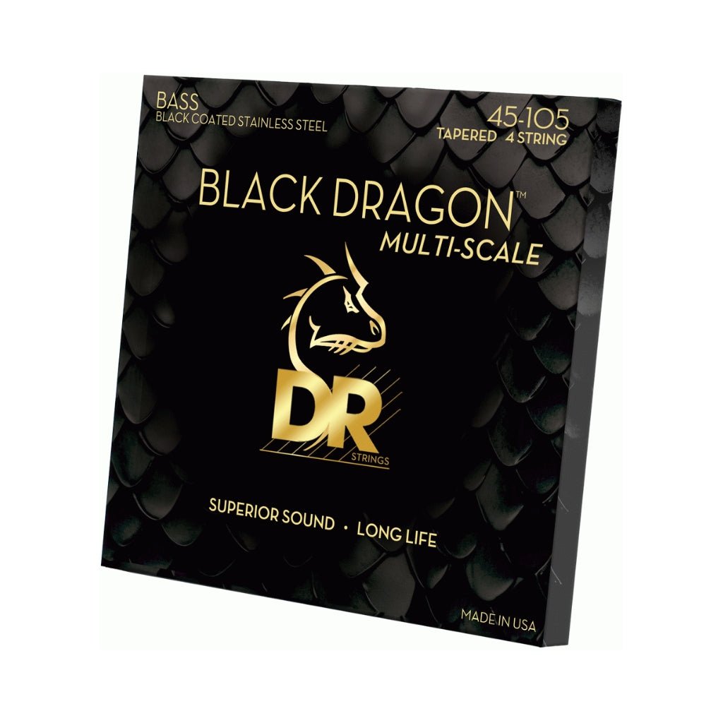 DR Black Dragon Bass Guitar Strings - .045-.105 Medium Multi Scale Bass Strings Sky Music