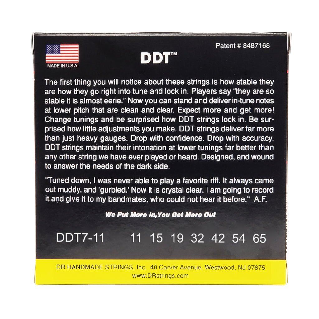 DR Drop-Down Tuning Nickel Plated Steel Electric Guitar Strings - 7-String Extra Heavy 11-65 Guitar Strings Sky Music