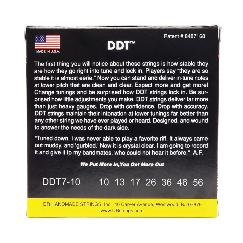 DR Drop-Down Tuning Nickel Plated Steel Electric Guitar Strings - 7-String Medium 10-56 Guitar Strings Sky Music