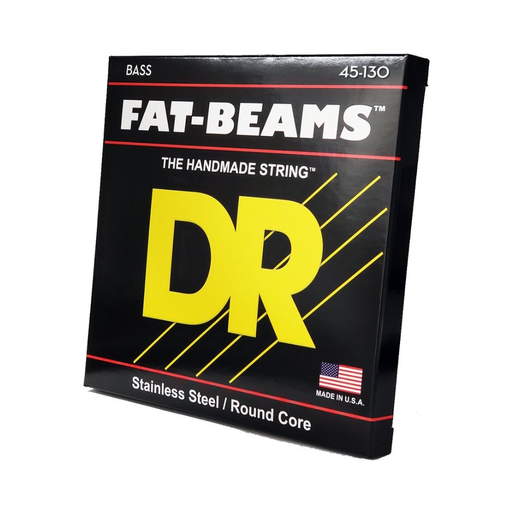 DR Fat-Beams Stainless Steel 5-string Bass Guitar Strings - Medium to Heavy 45-130 Bass Strings Sky Music