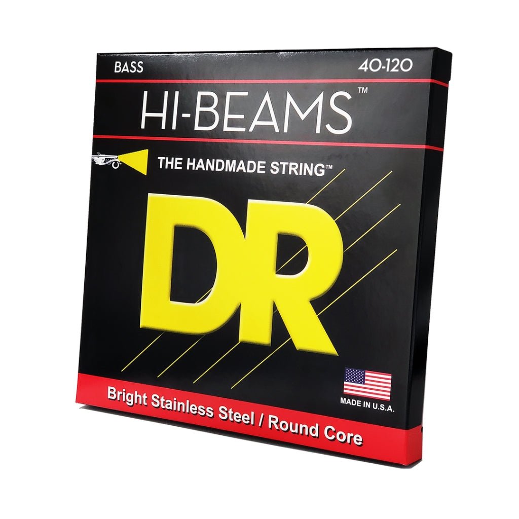 DR Hi-Beam Stainless Steel Bass Guitar Strings - 5-String Light 40-120 Guitar Strings Sky Music