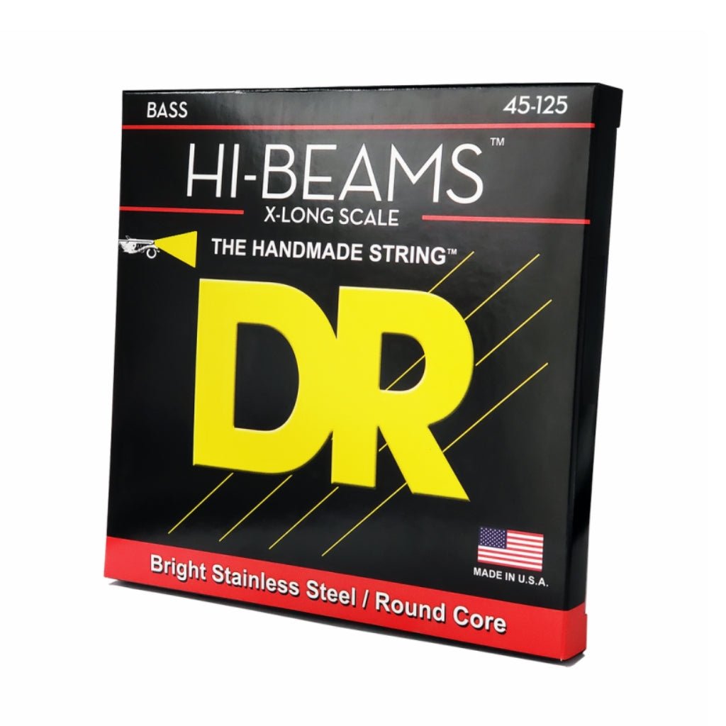 DR Hi-Beam Stainless Steel Bass Guitar Strings - 5-String Medium 45-125 Extra-Long Scale Guitar Strings Sky Music
