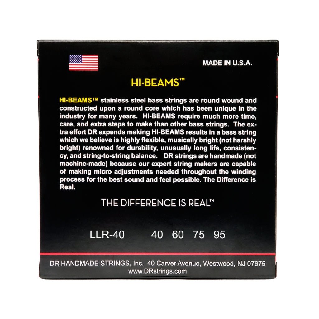 DR Hi-Beam Stainless Steel Bass Guitar Strings - Extra Light 40-95 Guitar Strings Sky Music