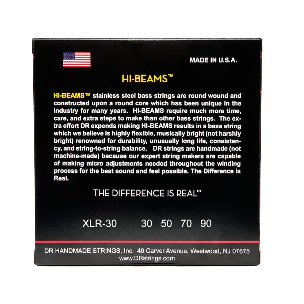 DR Hi-Beam Stainless Steel Bass Guitar Strings - Super Light 30-90 Guitar Strings Sky Music