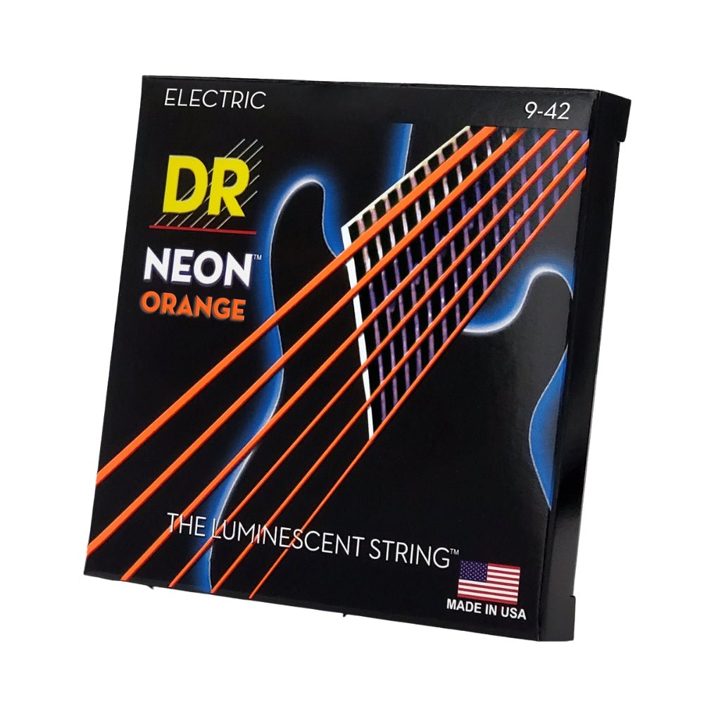 DR Hi-Def Neon Orange K3 Coated Electric Guitar Strings - Light 9-42 Guitar Strings Sky Music