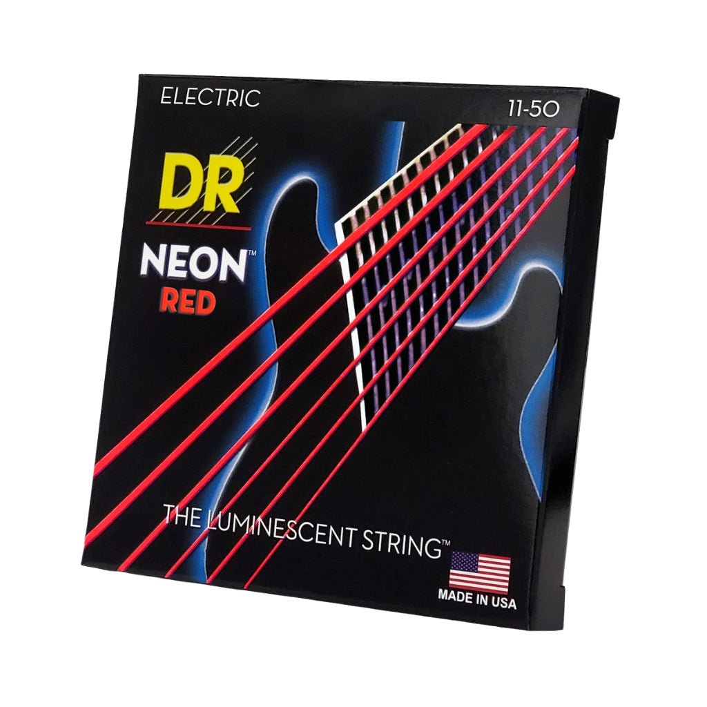 DR Hi-Def Neon Red K3 Coated Electric Guitar Strings - Heavy 11-50 Guitar Strings Sky Music