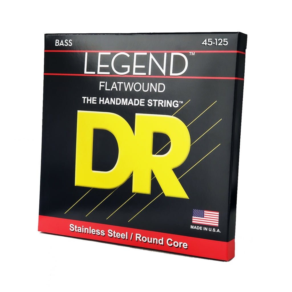 DR Legend Polished Flatwound 5-string Stainless Steel Bass Strings - Medium 45-125 Bass Strings Sky Music