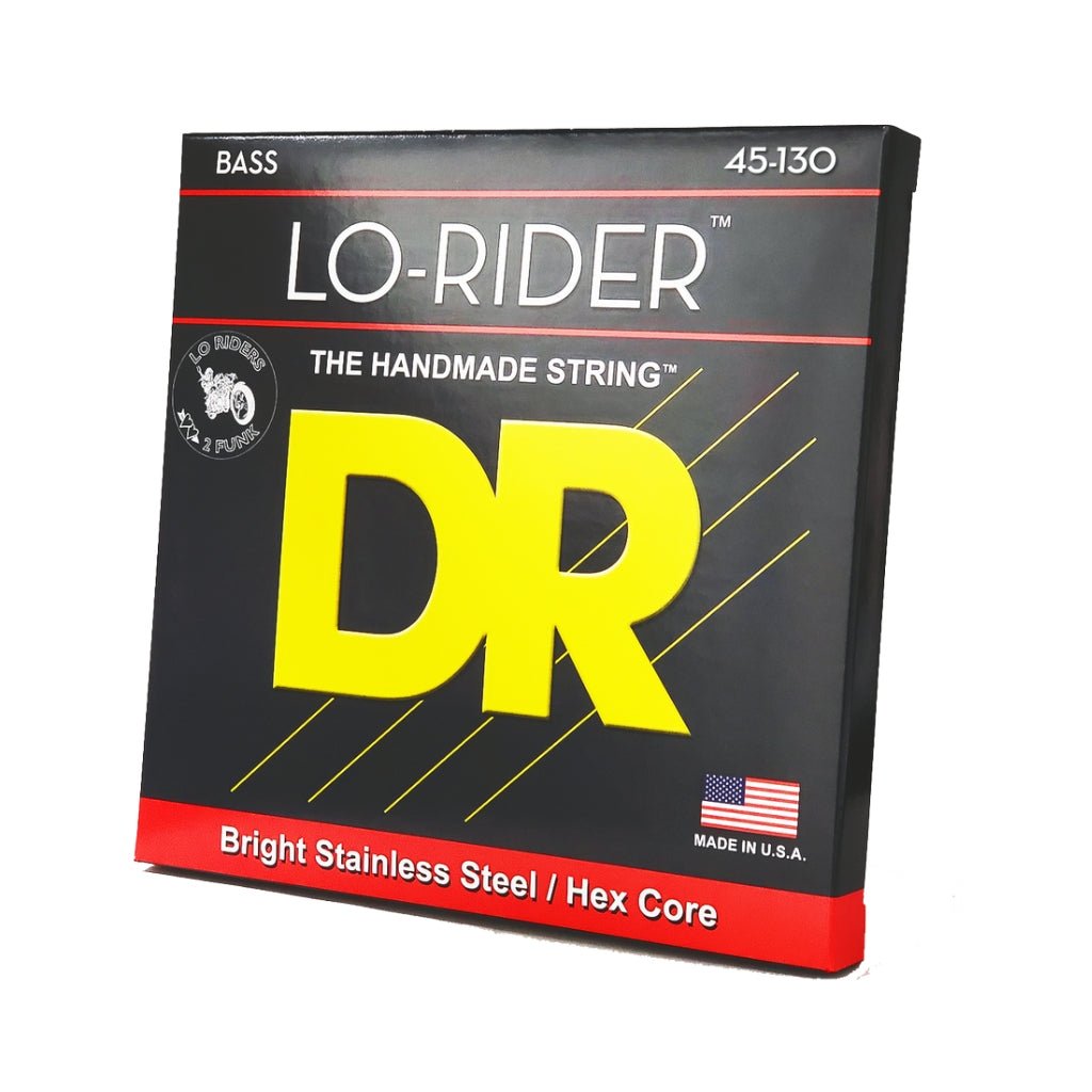 DR Lo-Rider Stainless Steel 5-string Bass Guitar Strings - Medium to Heavy 45-130 Bass Strings Sky Music
