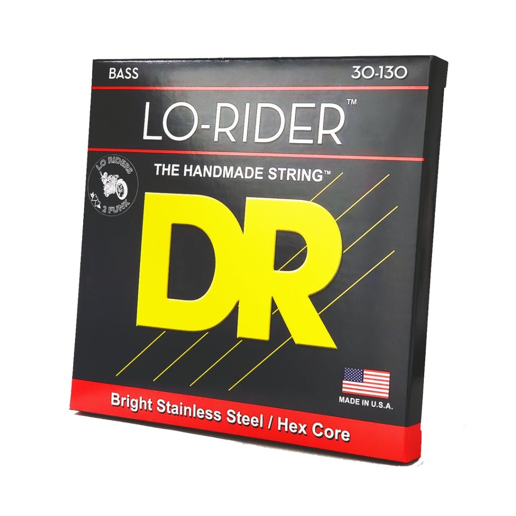 DR Lo-Rider Stainless Steel 6-string Bass Guitar Strings - Medium to Heavy 30-130 Bass Strings Sky Music