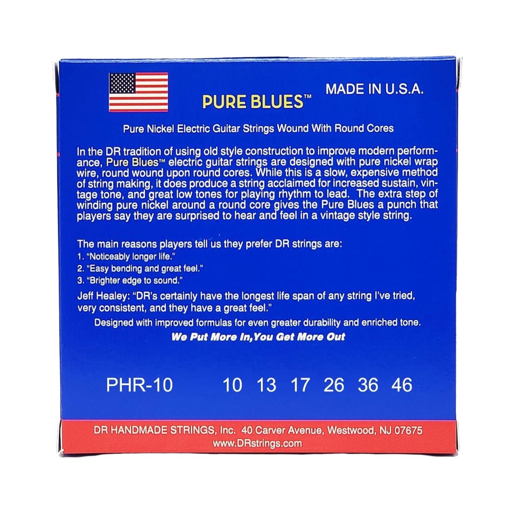 DR Pure Blues Pure Nickel Electric Guitar Strings - 3-Pack Medium 10-46 Guitar Strings Sky Music