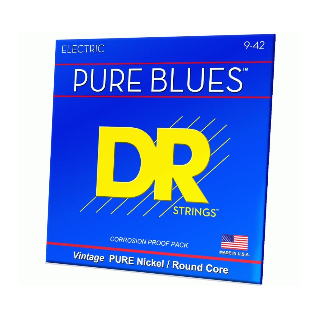 DR Pure Blues Pure Nickel Electric Guitar Strings - Light 9-42 Guitar Strings Sky Music