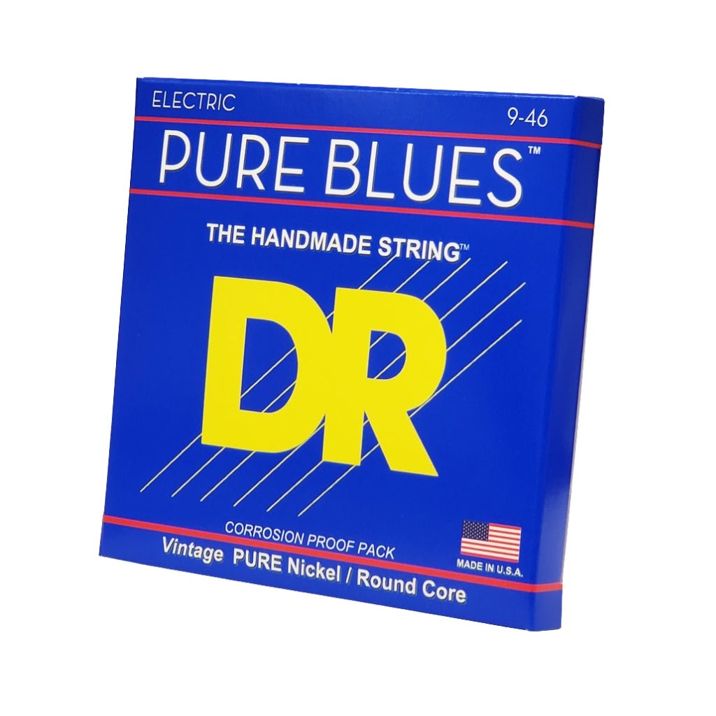 DR Pure Blues Pure Nickel Electric Guitar Strings - Light to Medium 9-46 Guitar Strings Sky Music
