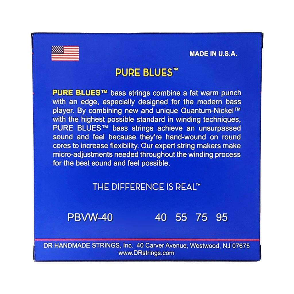 DR Pure Blues Quantum-nickel/Round Core Bass Guitar Strings - Extra light 40-95 Victor Wooten Signature Guitar Strings Sky Music