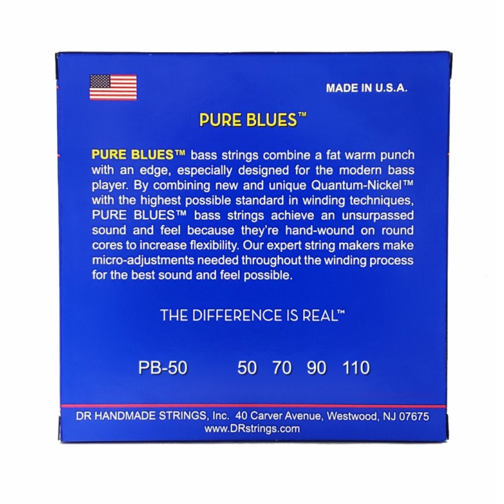 DR Pure Blues Quantum-nickel/Round Core Bass Guitar Strings - Heavy 50-110 Guitar Strings Sky Music