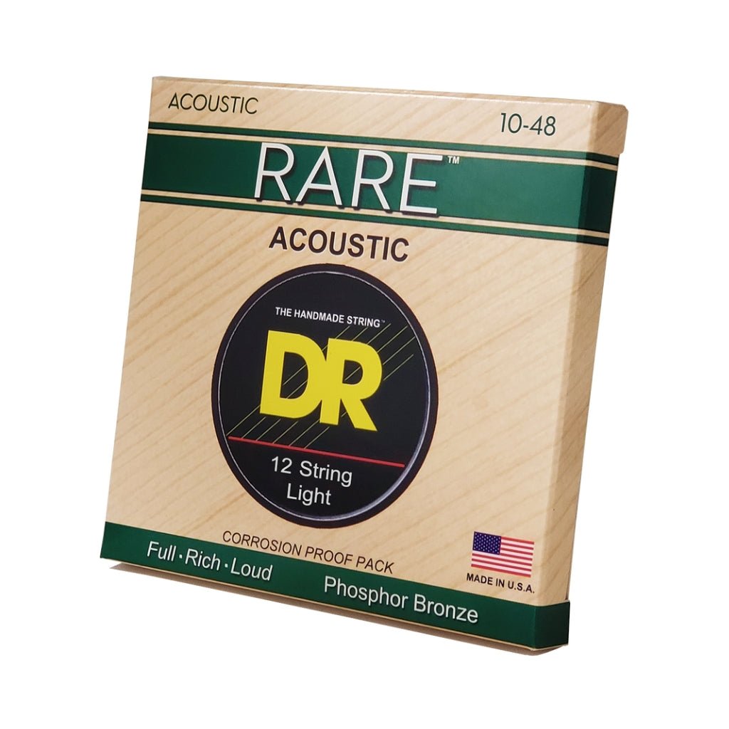 DR Rare Phosphor Bronze Acoustic Guitar Strings - 12-String Extra 10-48 Guitar Strings Sky Music