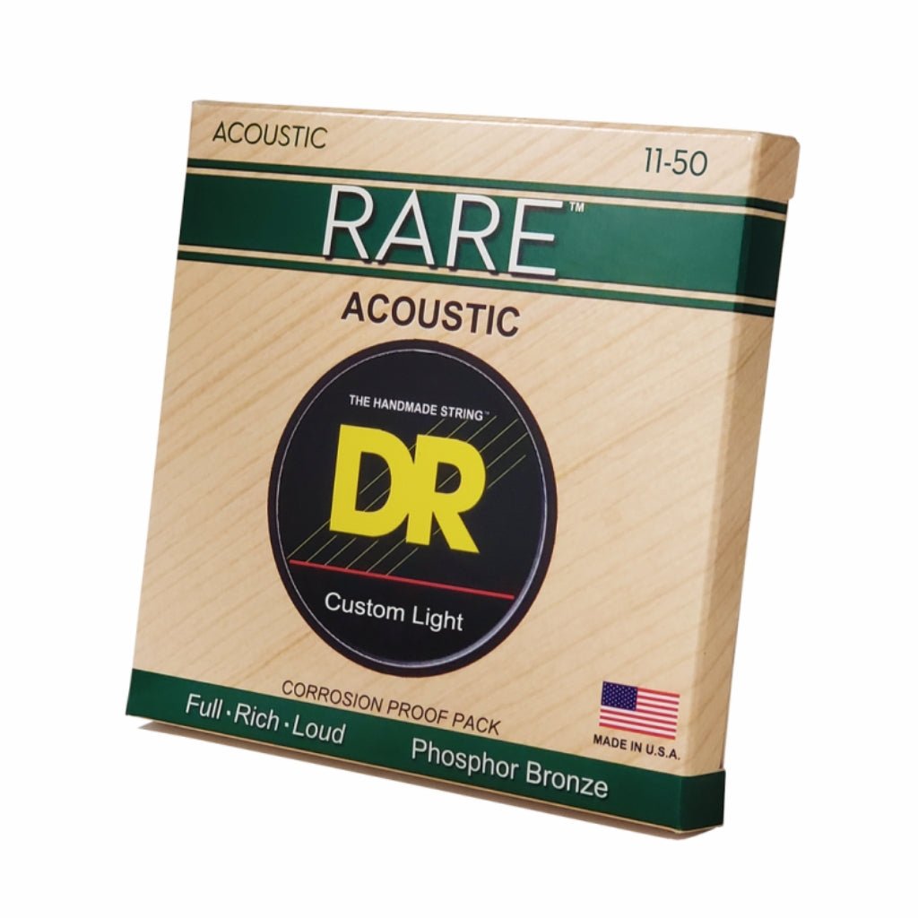 DR Rare Phosphor Bronze Acoustic Guitar Strings - Custom Light 11-50 Guitar Strings Sky Music