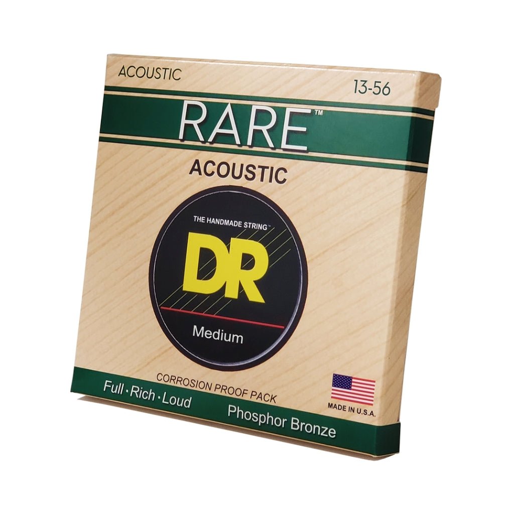 DR Rare Phosphor Bronze Acoustic Guitar Strings - Medium 13-56 Guitar Strings Sky Music