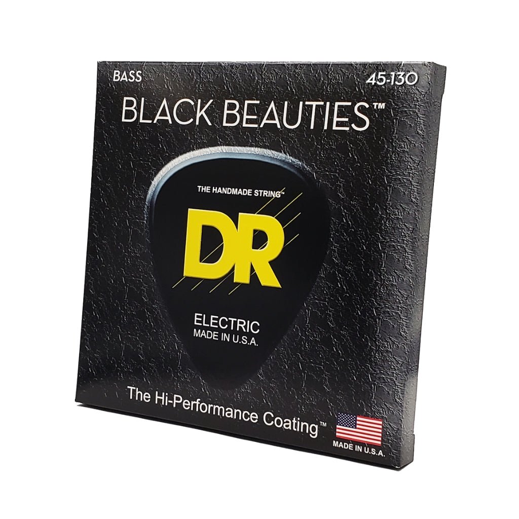 DR Strings Black Beauties Coated Steel 5-string Bass Guitar Strings - Medium to Heavy 45-130 Bass Strings Sky Music
