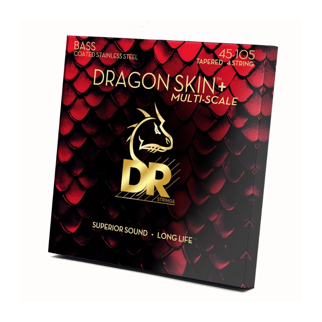 DR Strings Dragon Skin+ Coated Multi-Scale Bass Guitar Strings - 45-105 Guitar Straps Sky Music