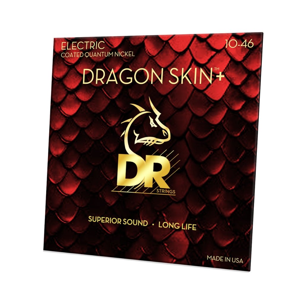 DR Strings Dragon Skin+ Quantum Nickel Electric Guitar Strings - Medium 10-46 Guitar Straps Sky Music