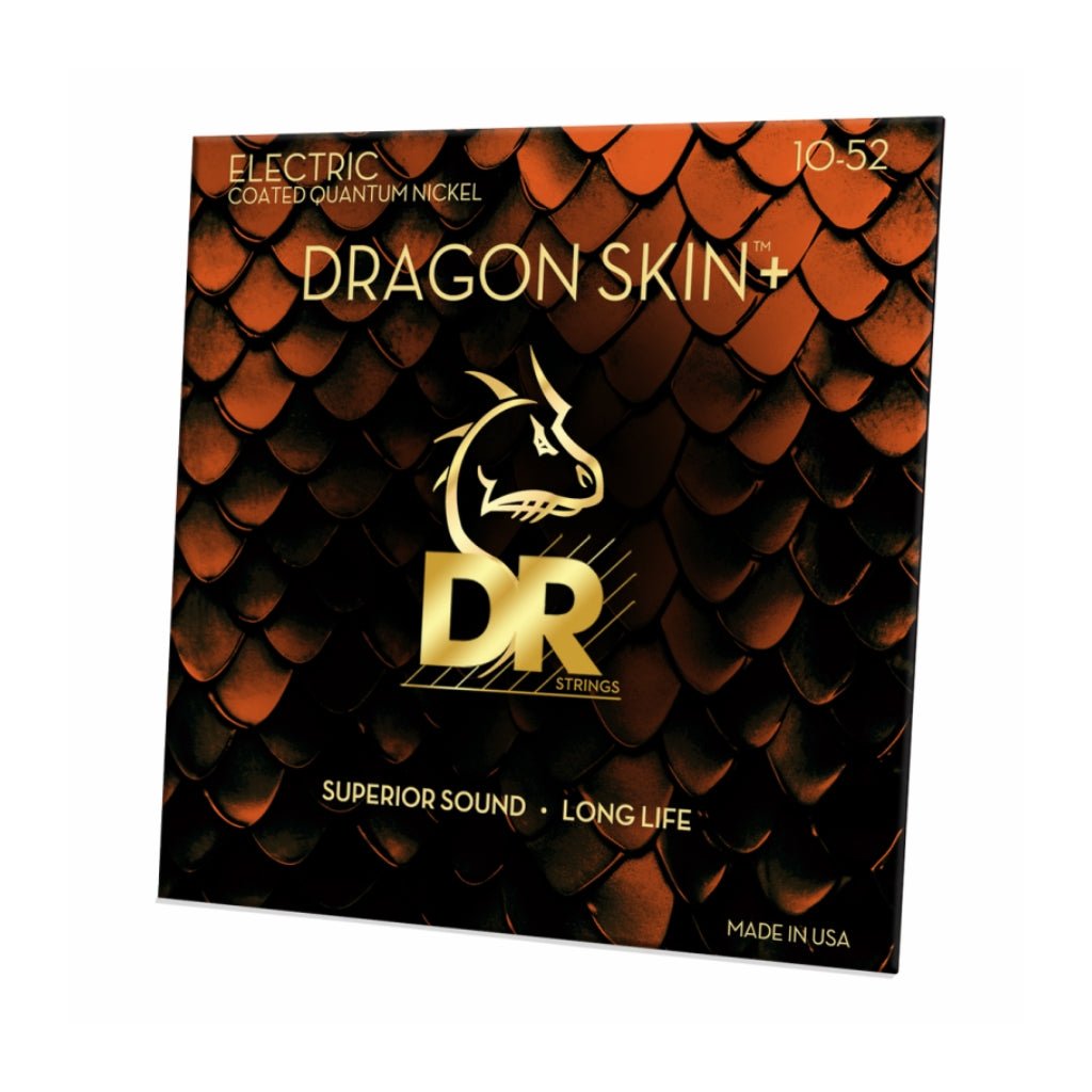 DR Strings Dragon Skin+ Quantum Nickel Electric Guitar Strings - Medium to Heavy 10-52 Guitar Straps Sky Music