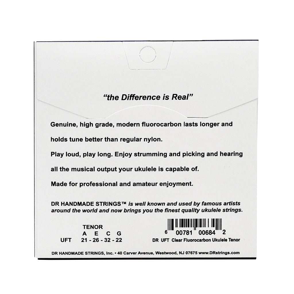 DR Strings Moonbeams Clear Fluorocarbon Ukulele Strings - Tenor Fretted Instrument Strings Sky Music