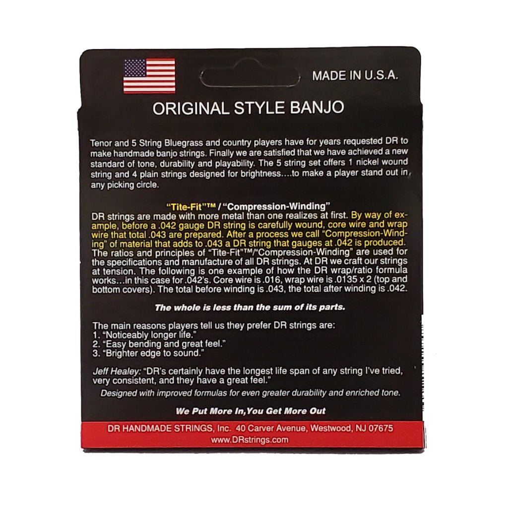 DR Strings Original Style Banjo Strings - Tenor 10-31 Fretted Instrument Strings Sky Music