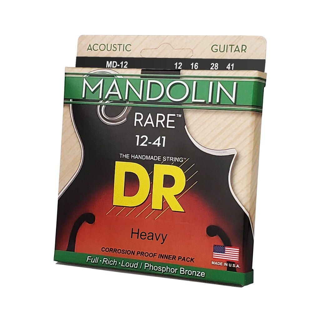 DR Strings Rare Phosphor Bronze Mandolin Strings - Heavy 12-41 Fretted Instrument Strings Sky Music