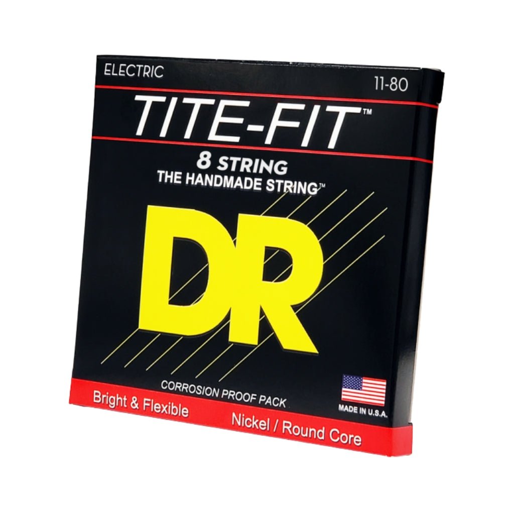 DR TITE-FIT Compression Wound Electric Guitar Strings - 8-String Heavy 11-80 Guitar Strings Sky Music
