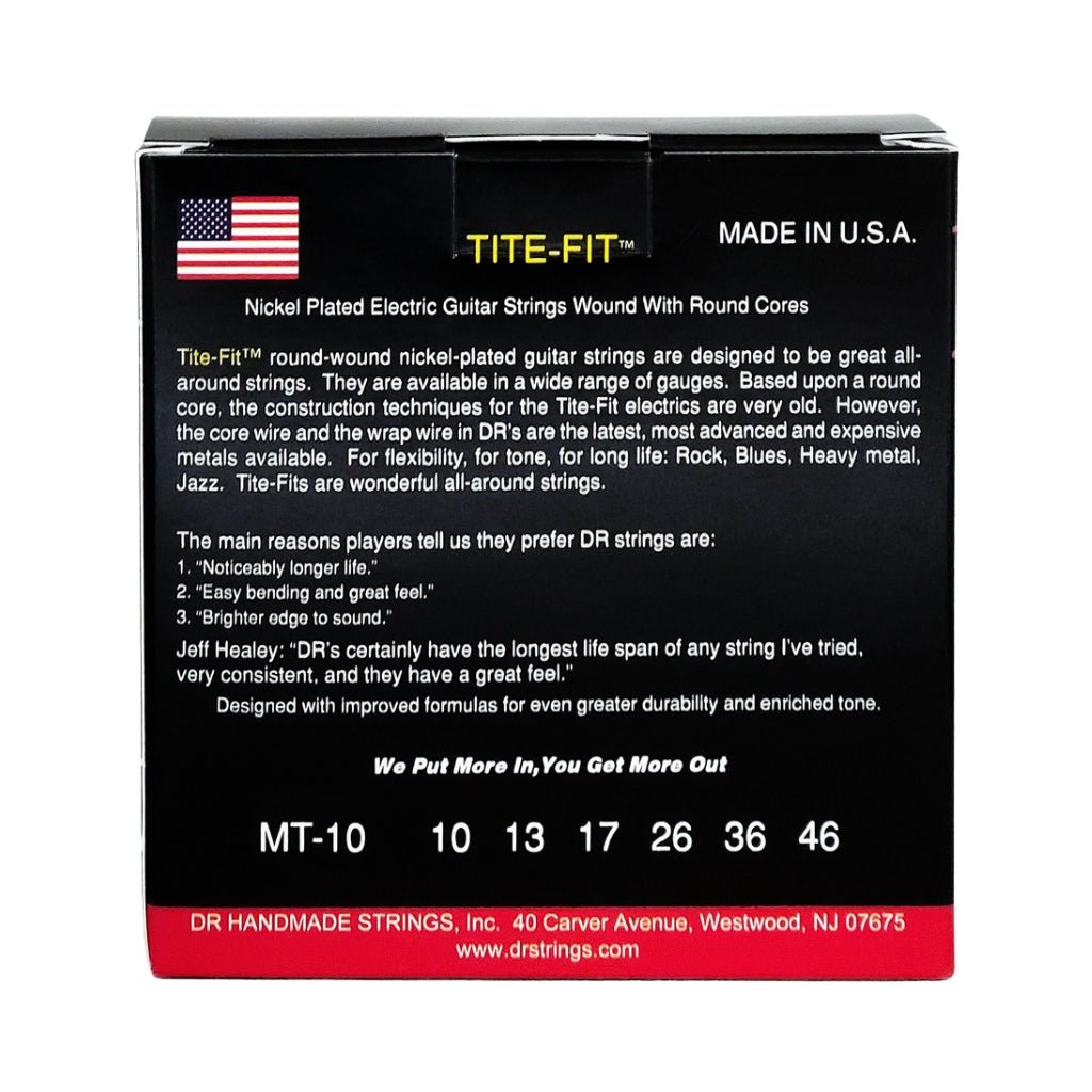 DR TITE-FIT Compression Wound Electric Guitar Strings - Medium 10-46 3-Pack Guitar Strings Sky Music