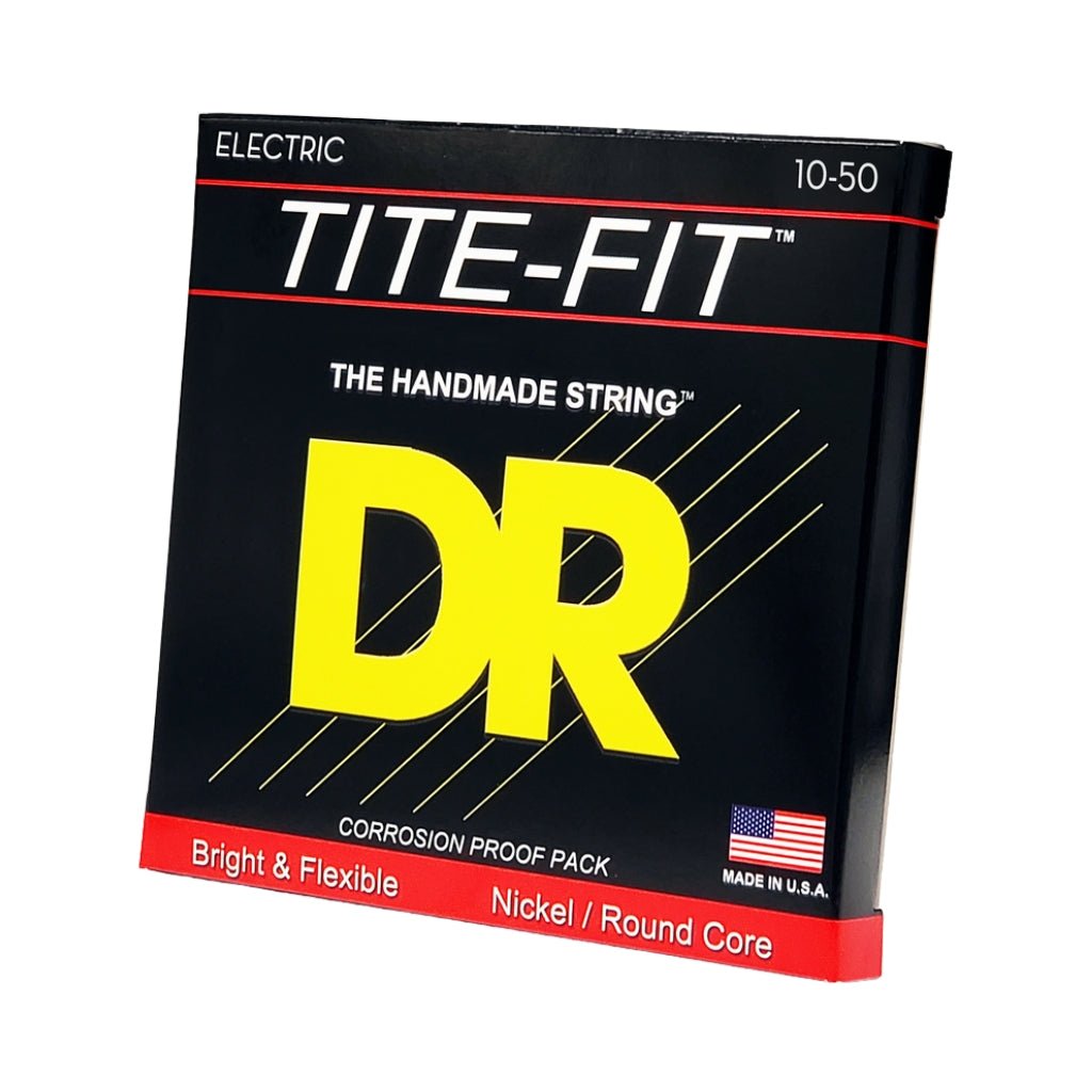 DR TITE-FIT Compression Wound Electric Guitar Strings - Medium to Heavy 10-50 Guitar Strings Sky Music
