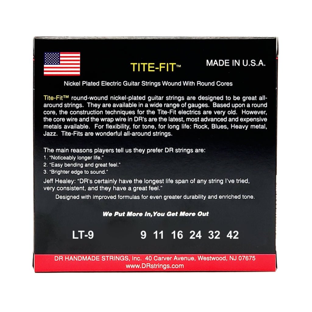 DR TITE-FIT Nickel Plated Electric Guitar Strings - Light 9-42 Guitar Strings Sky Music