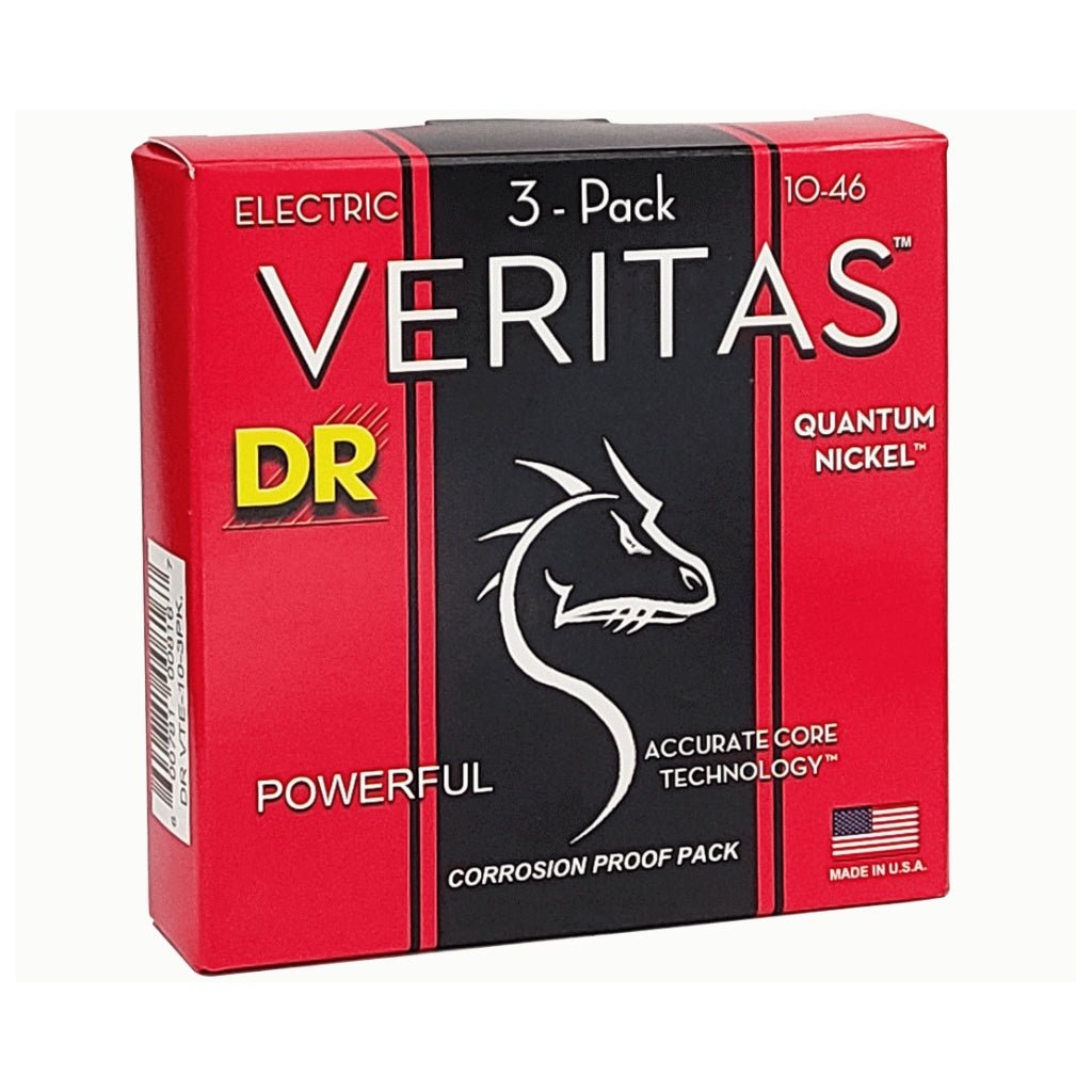 DR Veritas Coated Core Technology Electric Guitar Strings - 3-Pack Medium 10-46 Guitar Strings Sky Music
