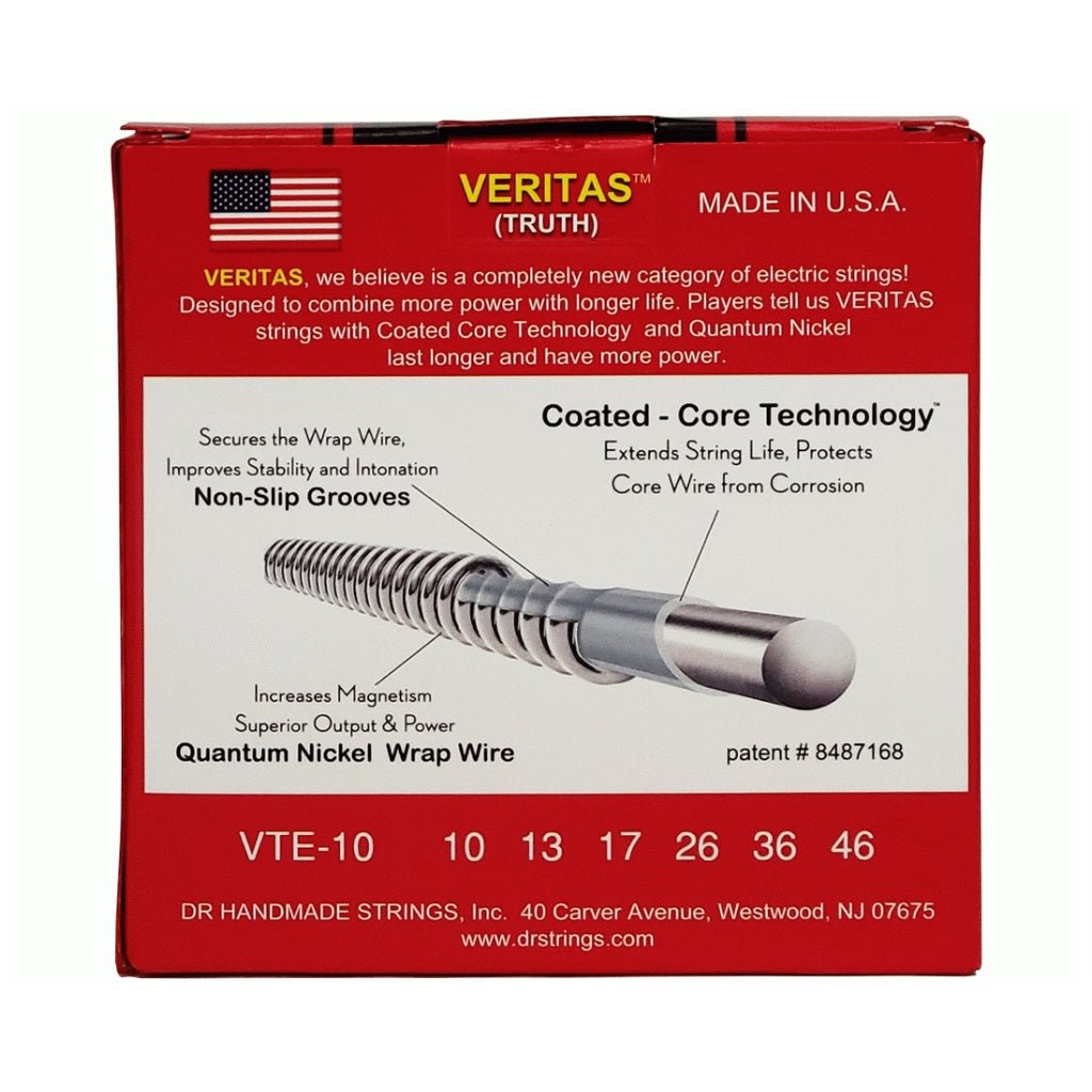 DR Veritas Coated Core Technology Electric Guitar Strings - 3-Pack Medium 10-46 Guitar Strings Sky Music