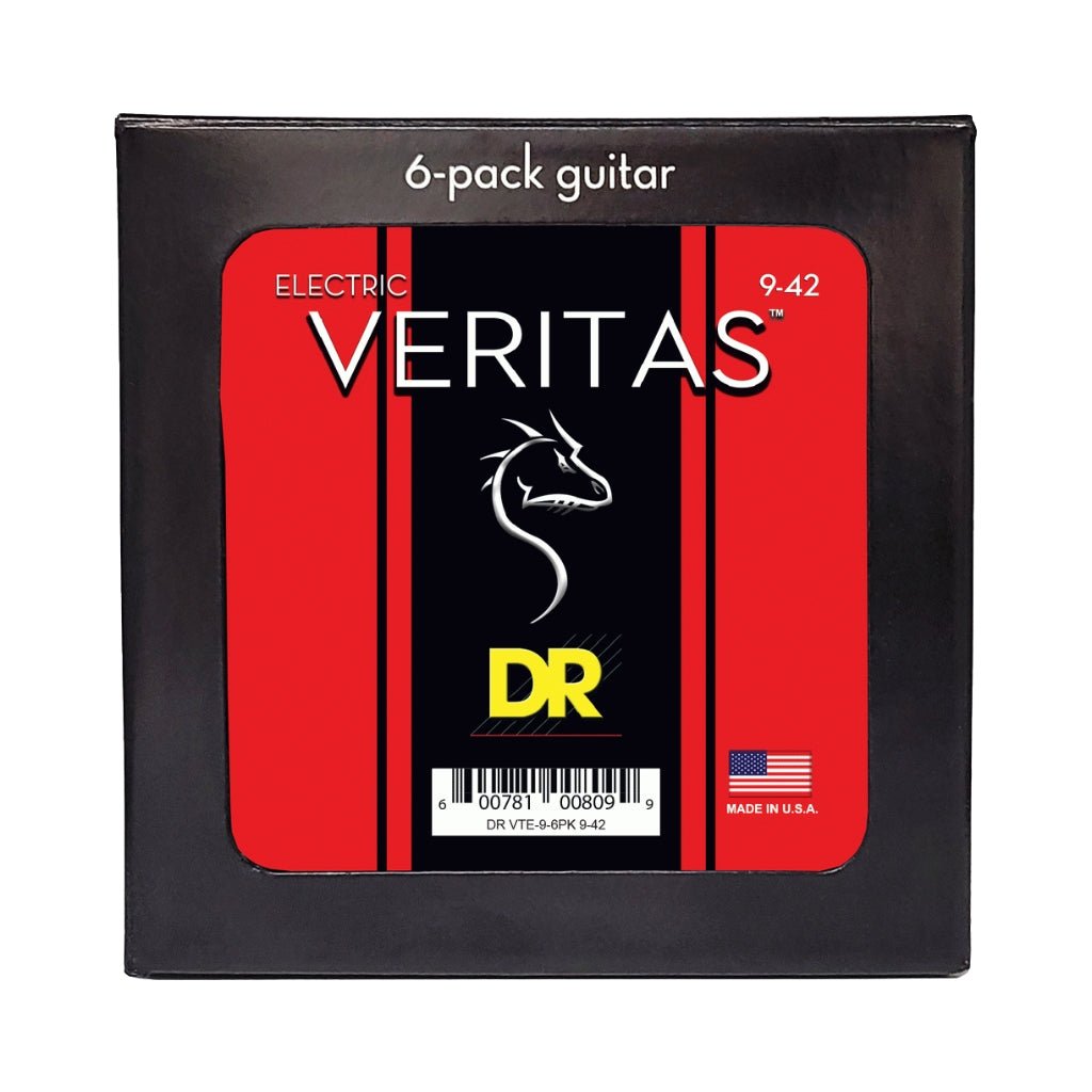 DR Veritas Coated Core Technology Electric Guitar Strings - 6-Pack Light 9-42 Guitar Strings Sky Music