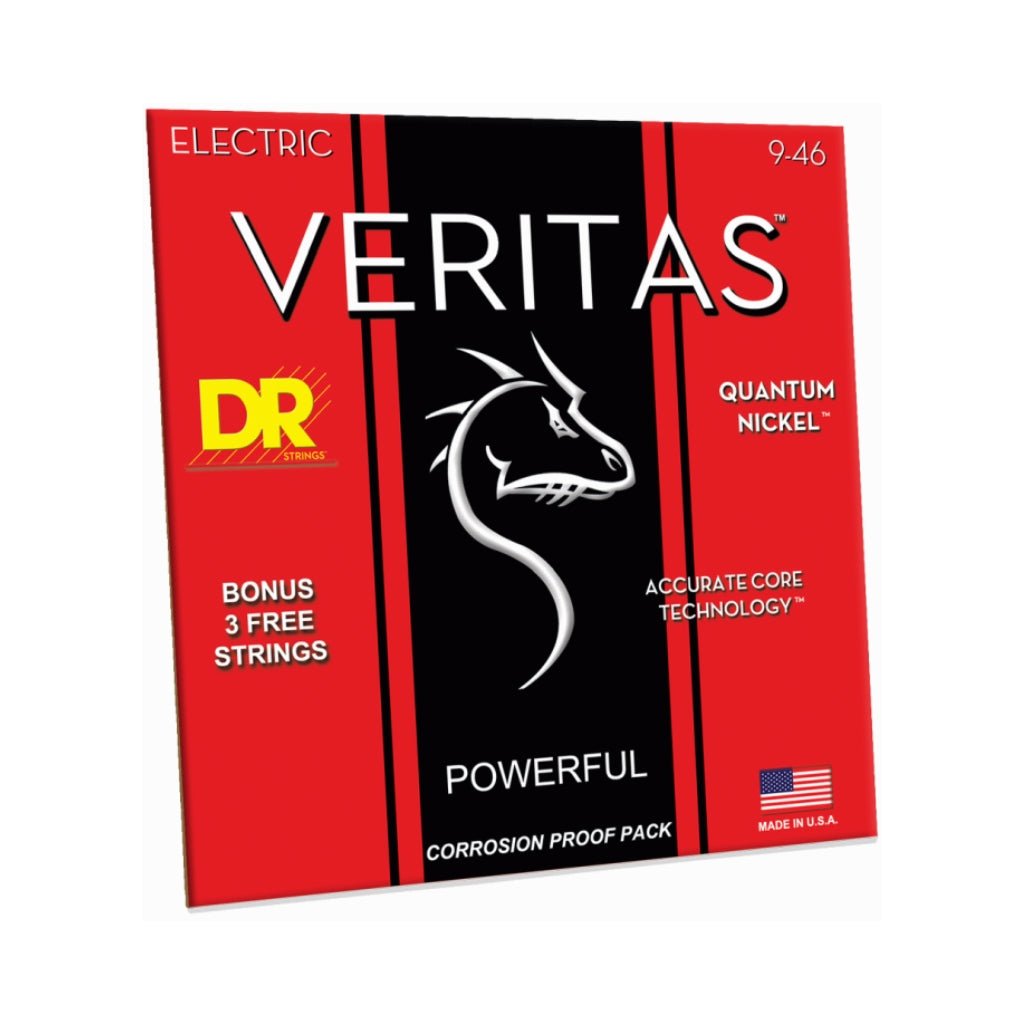 DR Veritas Coated Core Technology Electric Guitar Strings - Light To Medium 9-46 Guitar Strings Sky Music