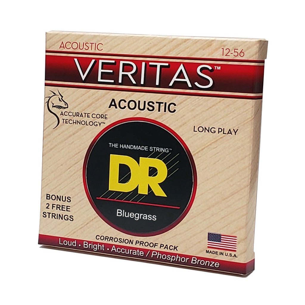 DR Veritas Phosphor Bronze Acoustic Guitar Strings - Bluegrass 12-56 Guitar Strings Sky Music