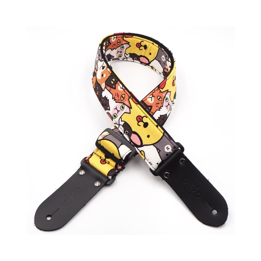 DSL 2" Handmade Printed Fabric Guitar Strap - Cats &amp; Dogs Guitar Straps Sky Music