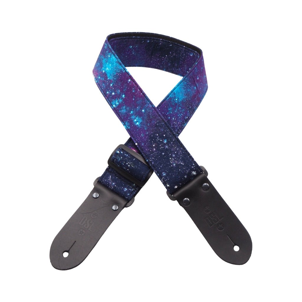 DSL 2" Handmade Printed Fabric Guitar Strap - Galaxy Guitar Straps Sky Music