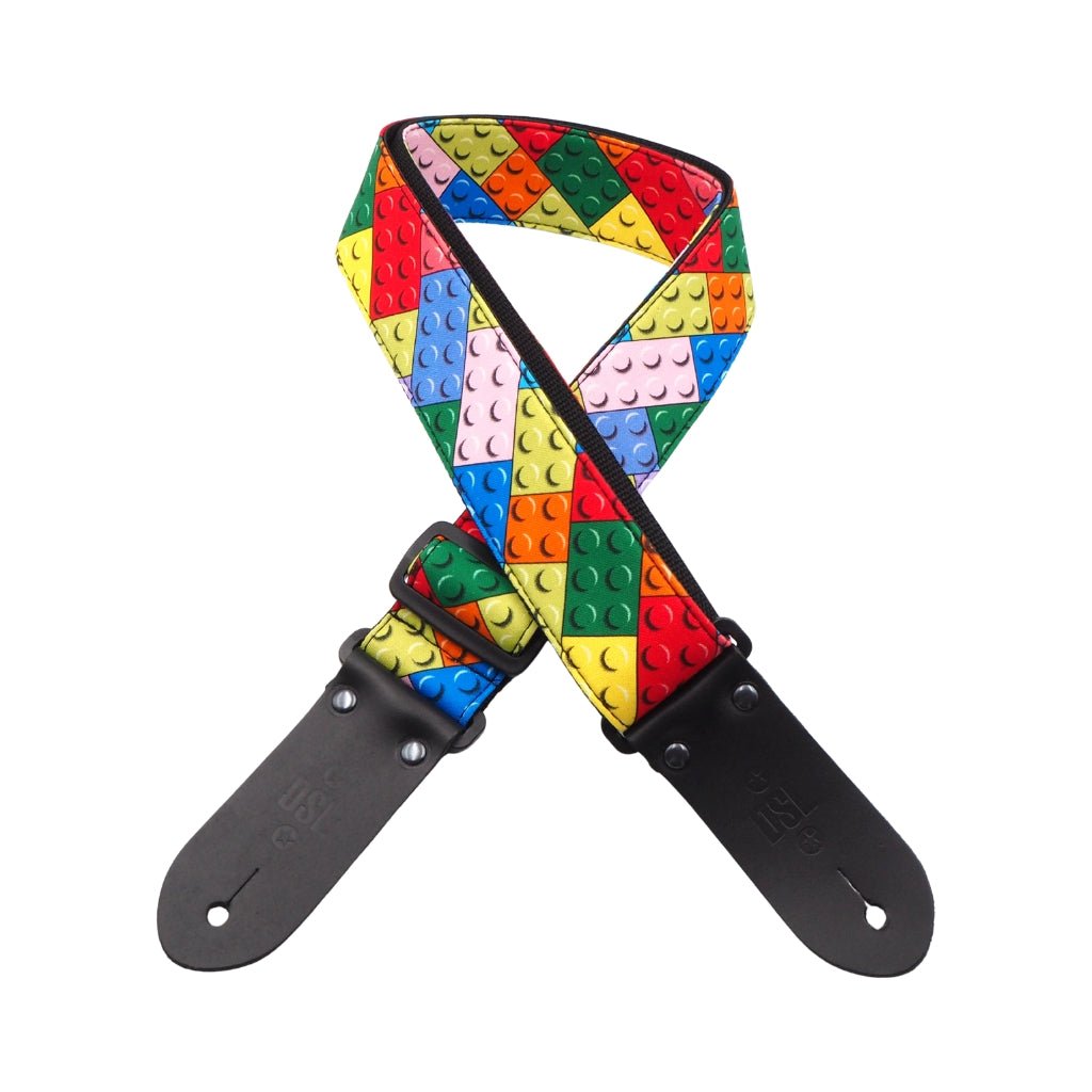 DSL 2" Handmade Printed Fabric Guitar Strap - LG Block Guitar Straps Sky Music