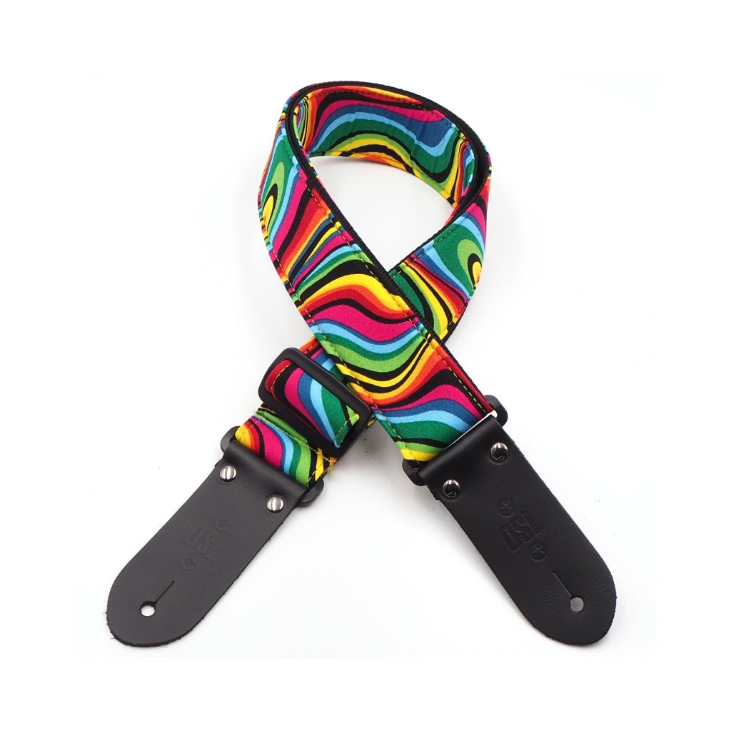 DSL 2" Handmade Printed Fabric Guitar Strap - Swirl Guitar Straps Sky Music